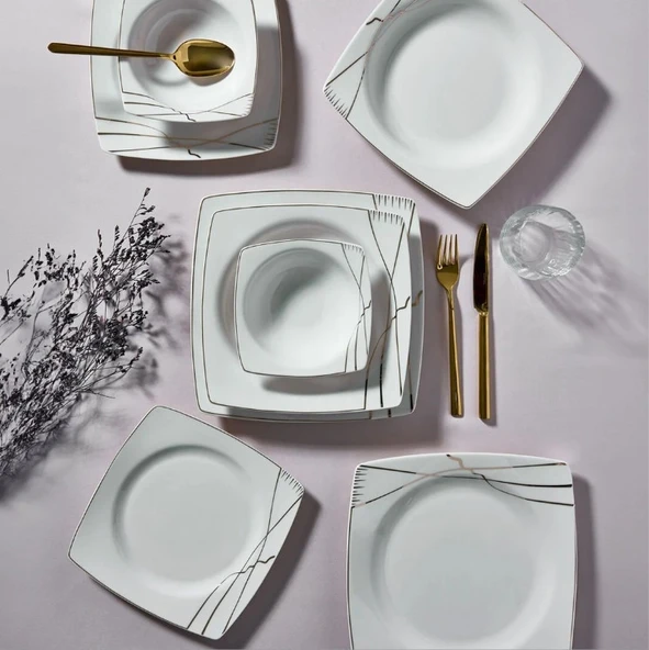 Güral Porselen Caroline 24 Parça Yemek Seti 6729 - 3