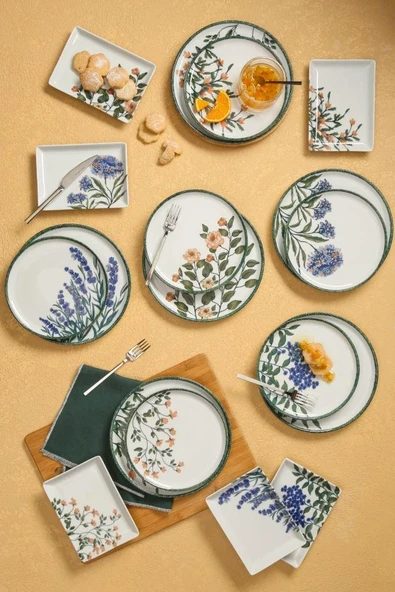 Porland Flower Garden 18 Parça 6 Kişilik İkram ve Kahvaltı Takımı 04PPO000225