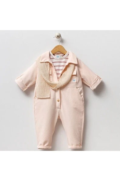 NoyNoy Baby KIZ BEBEK ŞAL AKSESUARLI BODYLİ TULUM