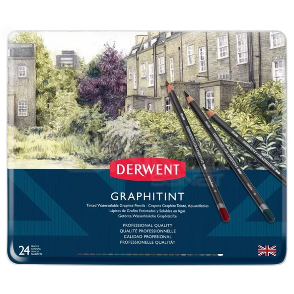 Derwent Graphitint Sulandırılabilen Renkli Grafit Kalem 24lü Set - Resim 2