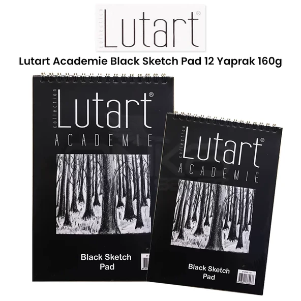 Lutart Academie Black Sketch Pad 12 Yaprak 160g ürün görseli