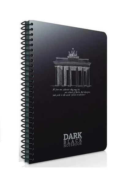 GIPTA DARK SPİRALLİ SİYAH DEFTER 12x17 DÜZ 50 YAPRAK (2674)
