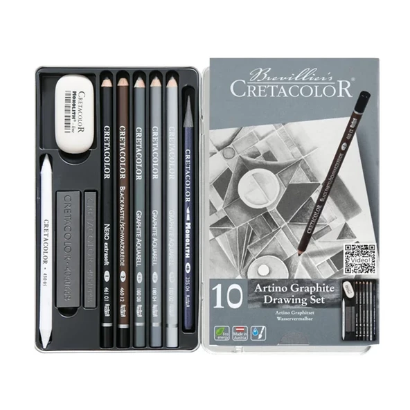 Cretacolor Artino Graphite Eskiz Seti 10lu Metal Kutu 40021 ürün görseli