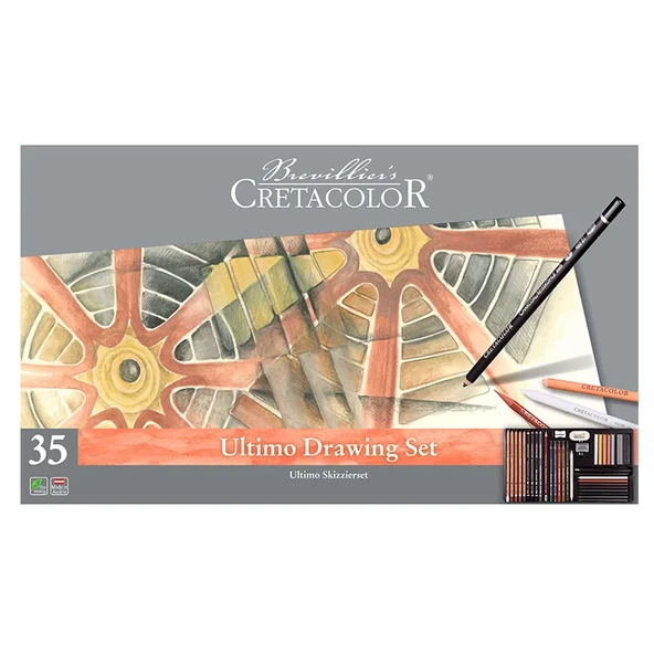 Cretacolor Ultimo Drawing Set Premium Çizim Seti Metal Kutu 35li 40057 - 2