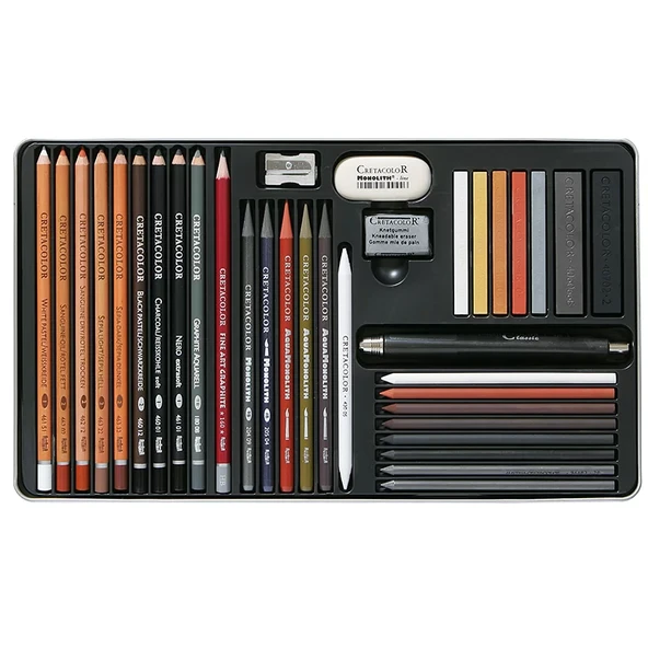 Cretacolor Ultimo Drawing Set Premium Çizim Seti Metal Kutu 35li 40057 - 3