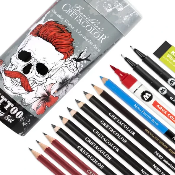 Cretacolor Tattoo Dövme Çizim Seti 14lü 40083 - Resim 2