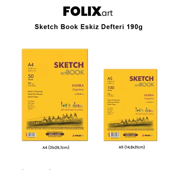 Folix Art Sketch Book Eskiz Defteri 190g 50 Yaprak ürün görseli