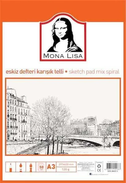 Südor Eskiz Defteri Karışık Telli A3 50 Yaprak
