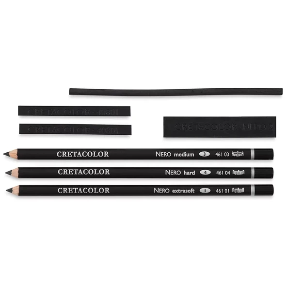 Cretacolor Nero Drawing Set Yağlı Kömür Çizim Seti 7li Metal Kutu 40008 - 3