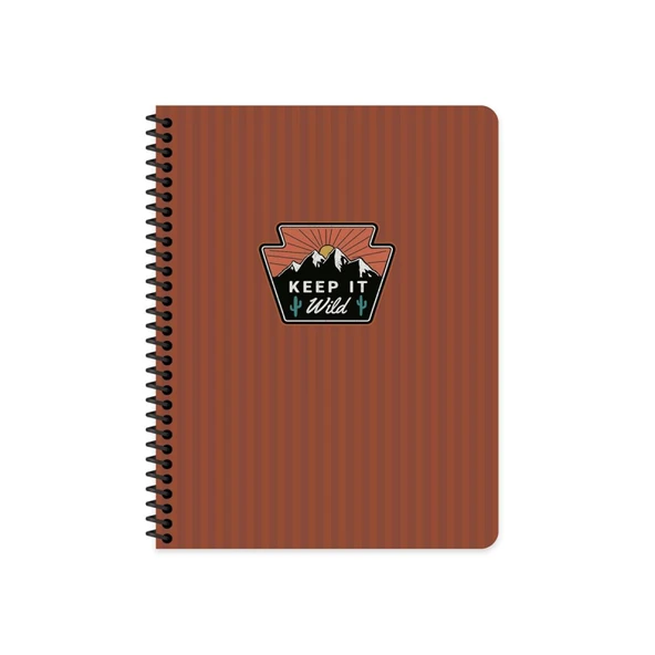 KESKİN OUTDOOR SPİRALLİ SERT KAPAK DEFTER 17x24 ÇİZGİLİ 80 YAPRAK BORDO (411002)