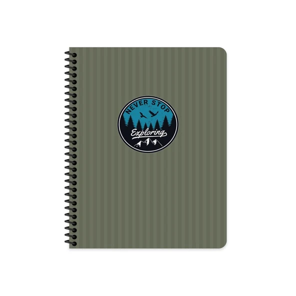 KESKİN OUTDOOR SPİRALLİ SERT KAPAK DEFTER 17x24 ÇİZGİLİ 80 YAPRAK YEŞİL (411004)