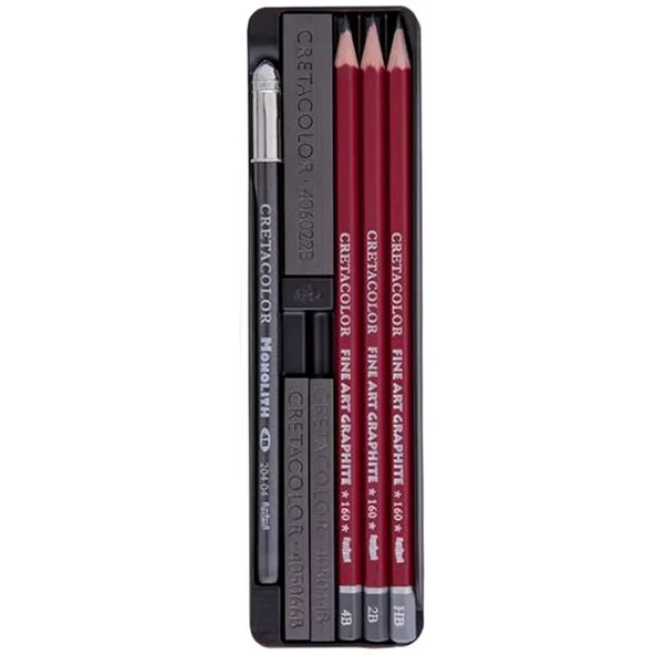Cretacolor Graphite Eskiz Seti 9lu Metal Kutu 16029 - 2