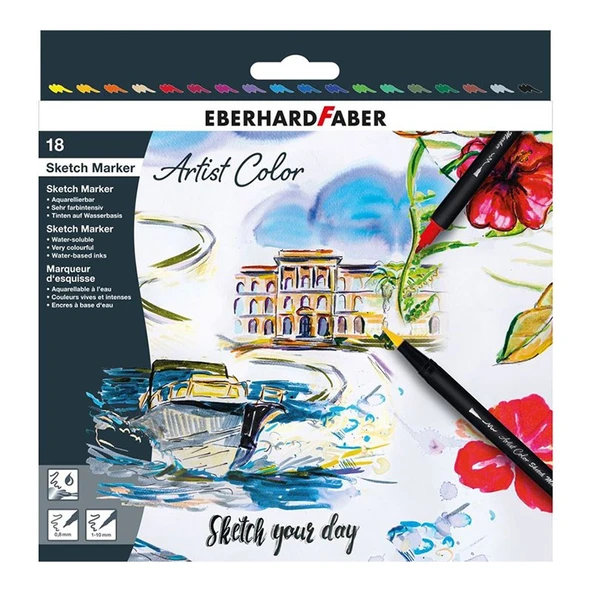 Eberhard Faber Artist Color Eskiz Markörü 18li Set ürün görseli