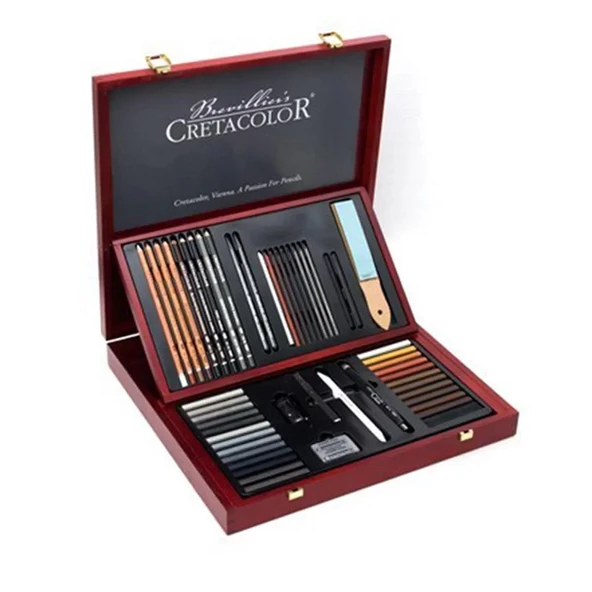 Cretacolor Selection Premium Çizim Seti Ahşap Kutu 53lü 40060 ürün görseli