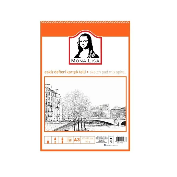 Südor Eskiz Defteri Karışık Telli A3 50 Yaprak - 2