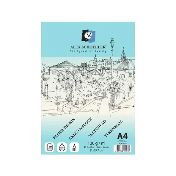 Alex Schoeller Spiralli Eskiz Defteri A4 120 gr 40'lı