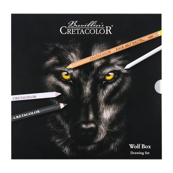 Cretacolor Wolfbox Premium Çizim Seti Metal Kutu 25li 91400-2602 - 2