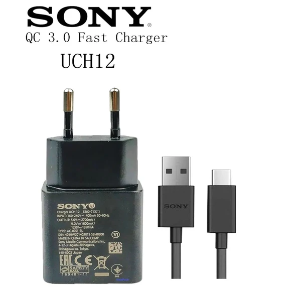 Sony Xa1,Xa2,Xz Uch12 Hızlı Şarj Cihaz Aleti Type C Kablo ürün görseli