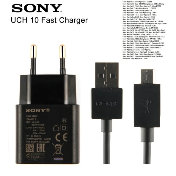 Sony Z2-Z3-Z5-E4-C5 Hızlı Şarj Aleti Cihazı Ve Usb Kablosu ürün görseli