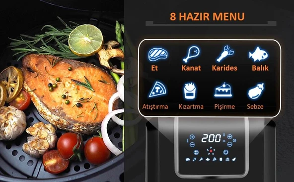 Dalle DL-AF558T1 Dijital 5.5 Lt Yağsız Fritöz 1700 Watt - XL AirFryer - 4