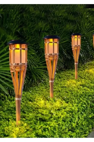 Bambu Bahçe Aydınlatma Su Geçirmez Alev Efekti 60cm