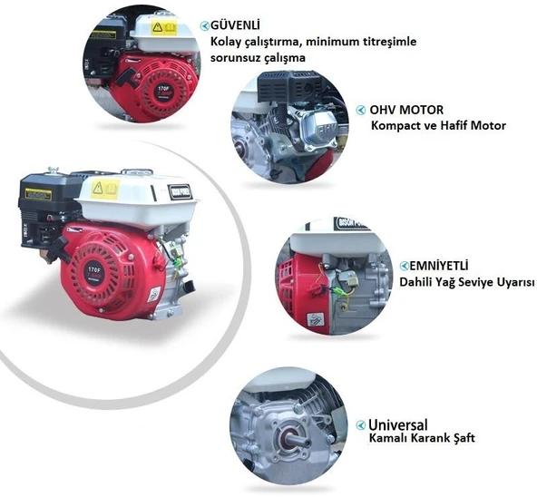 Tomking TK168 Benzinli Motor Kamalı Krank 6,5 Hp - 4