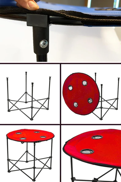 Yuvarlak Masa için üst tabla ayak plastikleri - 4 adet - Resim 4