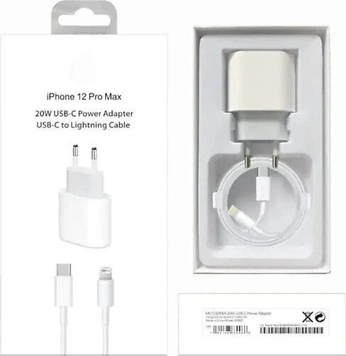 Iphone 12 Pro-Max Uyumlu 20W Şarj Adaptörü+Şarj Kablosu - Resim 2