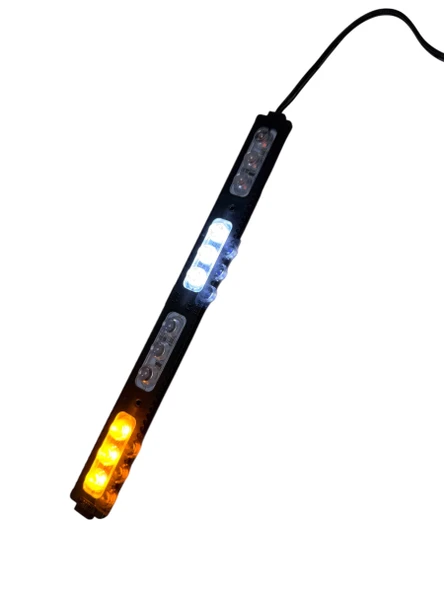 Polis Çakar IP65 2835SMD Kırmızı Mavi Sarı Beyaz Flaş Strobe Işıklar Aydınlatma oto araba motor 200LM LED DC 12V 12W 12 Göz Led 4 renk 203x19MM - 2