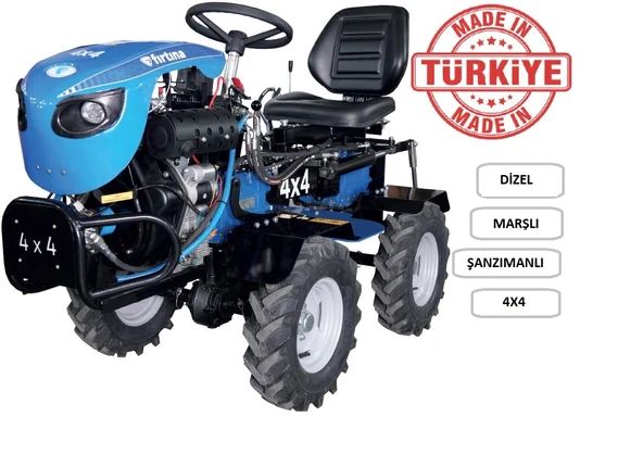 Bartech 4X4 22 Hp Dizel Mini Traktör Çapa Makinesi