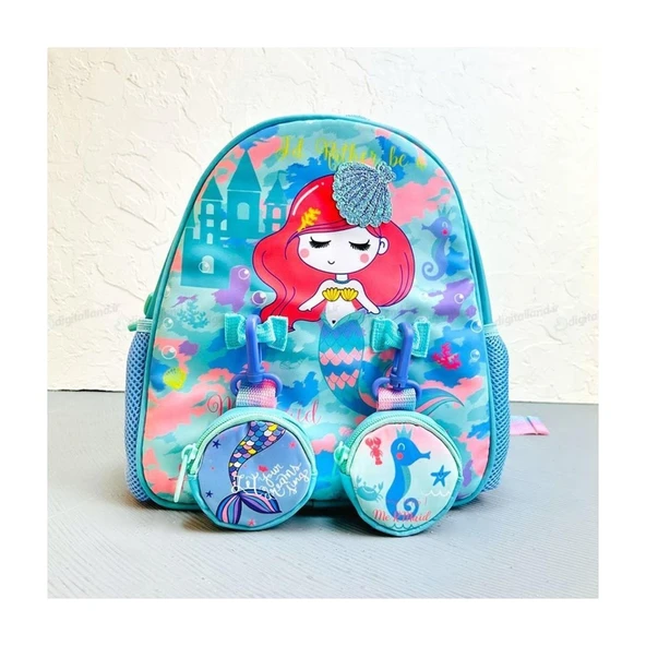 Vest Anaokulu Çantası Turkuaz Unicorn