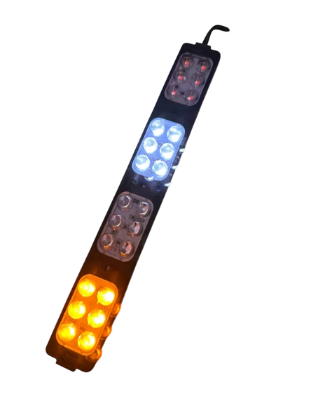 Polis Çakar IP65 2835SMD Kırmızı Mavi Sarı Beyaz Flaş Strobe Işıklar Aydınlatma oto araba motor 200LM LED DC 12V 24W 24 Göz Led 4 renk 203x26MM - 2