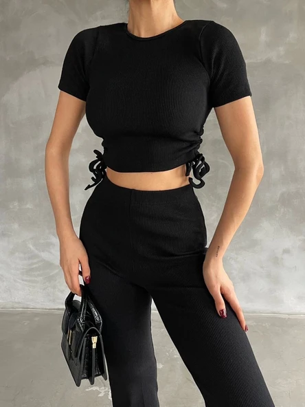 Yanları tüneli takım siyah s3161 - Resim 5