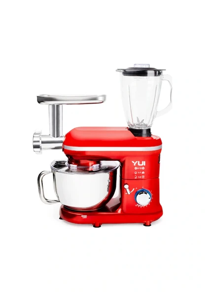 Yui M-120 Multi Fonksiyonel 1300 W 5 lt Kırmızı Stand Mikser