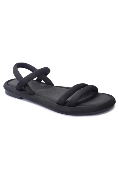 QRAMED Orthopedix Esnek Şık Kadın Sandalet Scuba Kumaş DÜZ QR25203 - 10