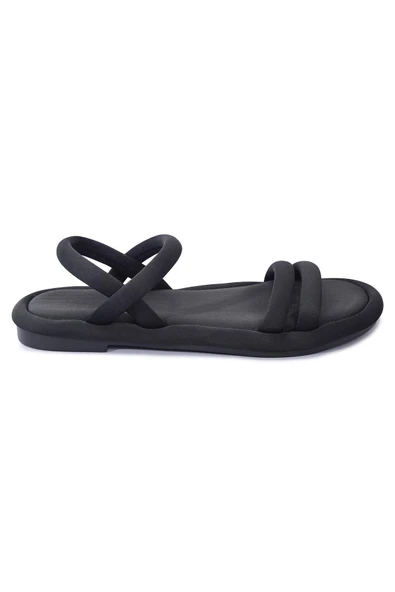 QRAMED Orthopedix Esnek Şık Kadın Sandalet Scuba Kumaş DÜZ QR25203 - 11