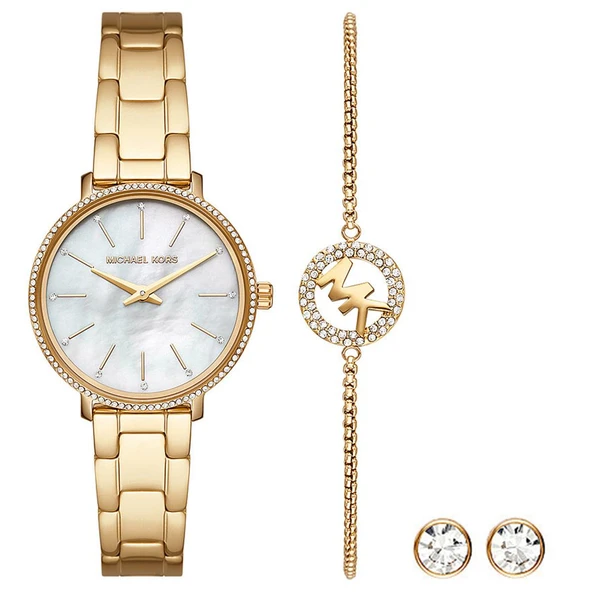 MK1065SET Michael Kors Bayan Kol Saati-Bileklik-Küpe Set