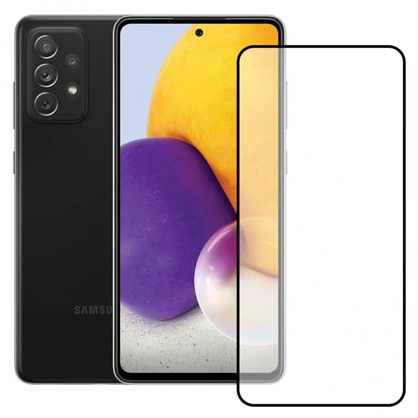Samsung A72 Tam Kaplayan Kırılmaz Cam Koruyucu 5d 9d Siyah ürün görseli