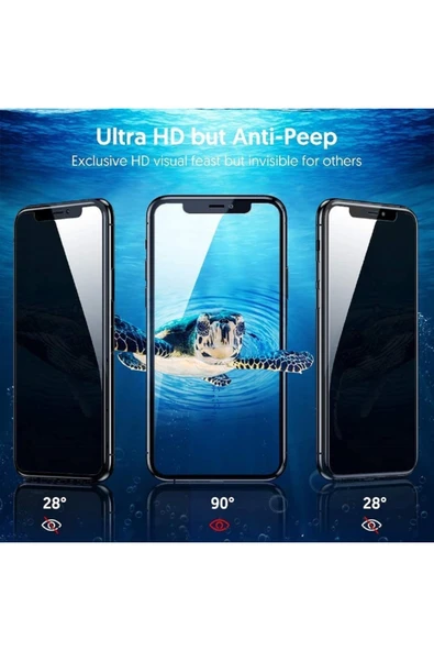 Iphone Xs Max / 11 Pro Max Gizli Hayalet Kırılmaz Cam Privacy Ekran Koruyucu - Resim 2