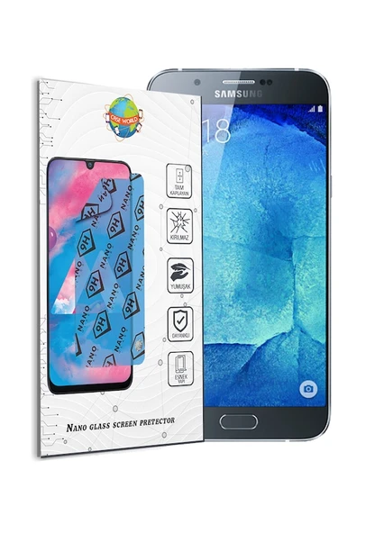 Samsung A8 Uyumlu Ekran Koruyucu Nano Esnek Micro Temperli Kırılmaz Cam Ekran Koruyucu