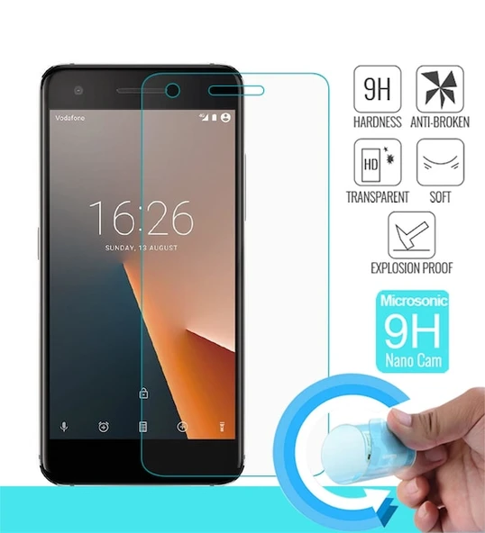 Vodafone V8 Uyumlu Ekran Koruyucu Nano Esnek Micro Temperli Kırılmaz Cam Ekran Koruyucu ürün görseli