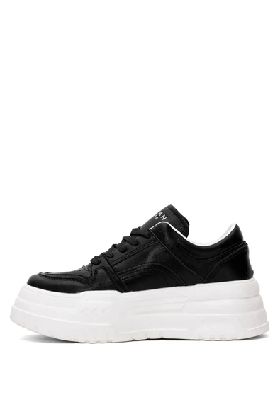 Lufian Darla Kadın Hakiki Deri Klasik Sneaker Siyah 121230020 - 2