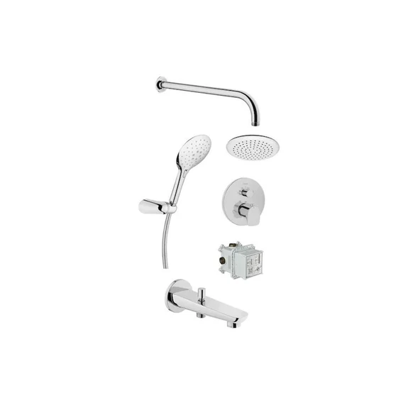 Artema Root Round Ankastre Duş Seti Krom A49279