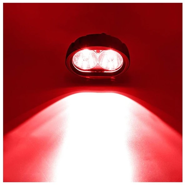 Motosiklet Forklift Atv Uyarı İz Lambası Mercekli Kırmızı Işık 12-80 Volt 2 Adet - Resim 2