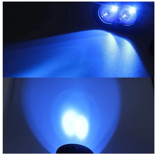 Motosiklet Forklift Atv Uyarı İz Lambası Mercekli Mavi Işık 12-80 Volt 2 Adet - Resim 2