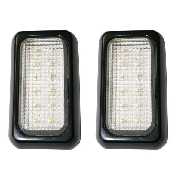 TEPE/ROMÖRK LAMBASI 12 LEDs, 12V24V, SİYAH 2 Ad.LİK SET