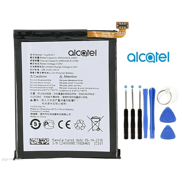 Alcatel Onetouch Shine Lite Pil Batarya Tlp024C1 ve Tamir Set ürün görseli