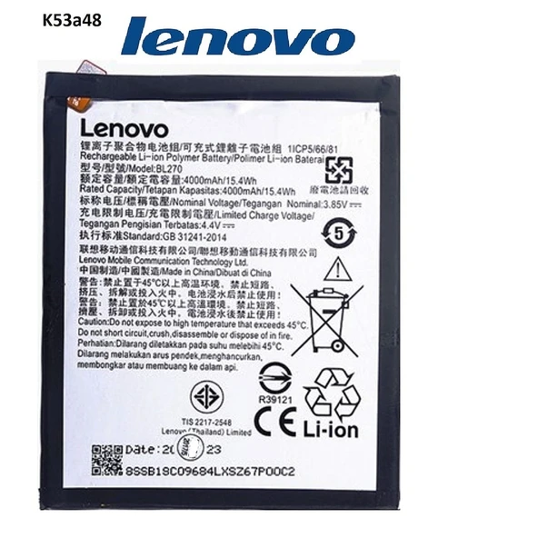 Lenovo K6 Note Pil Batarya K53A48 Bl270 ürün görseli