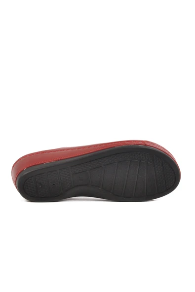 Aspor Kırmızı Anatomik Kadın Dolgu Topuk Terlik - 4