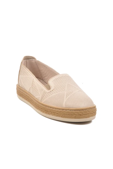 Aspor Bej Hakiki Deri Kadın Casual Ayakkabı - Resim 3